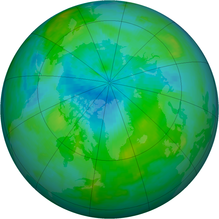 Arctic ozone map for 03 September 1985